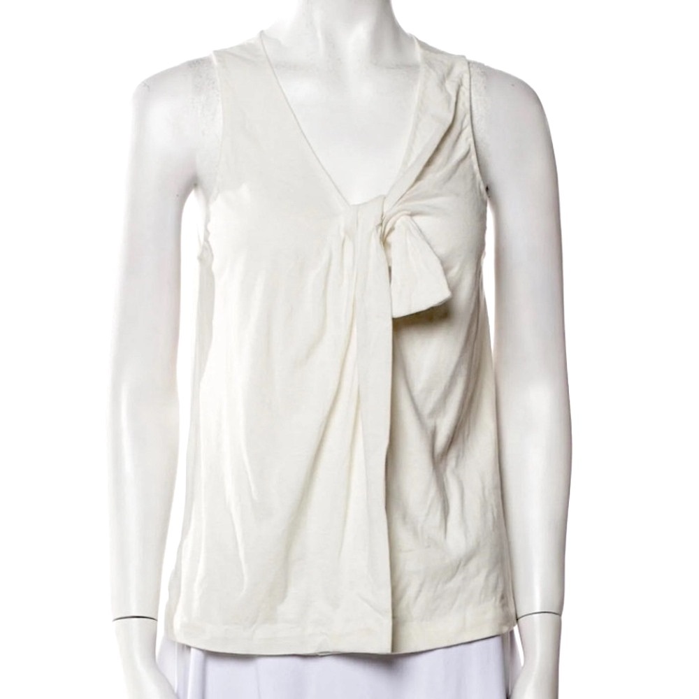 3.1 Phillip Lim White Sleeveless V-Neck Tank Top